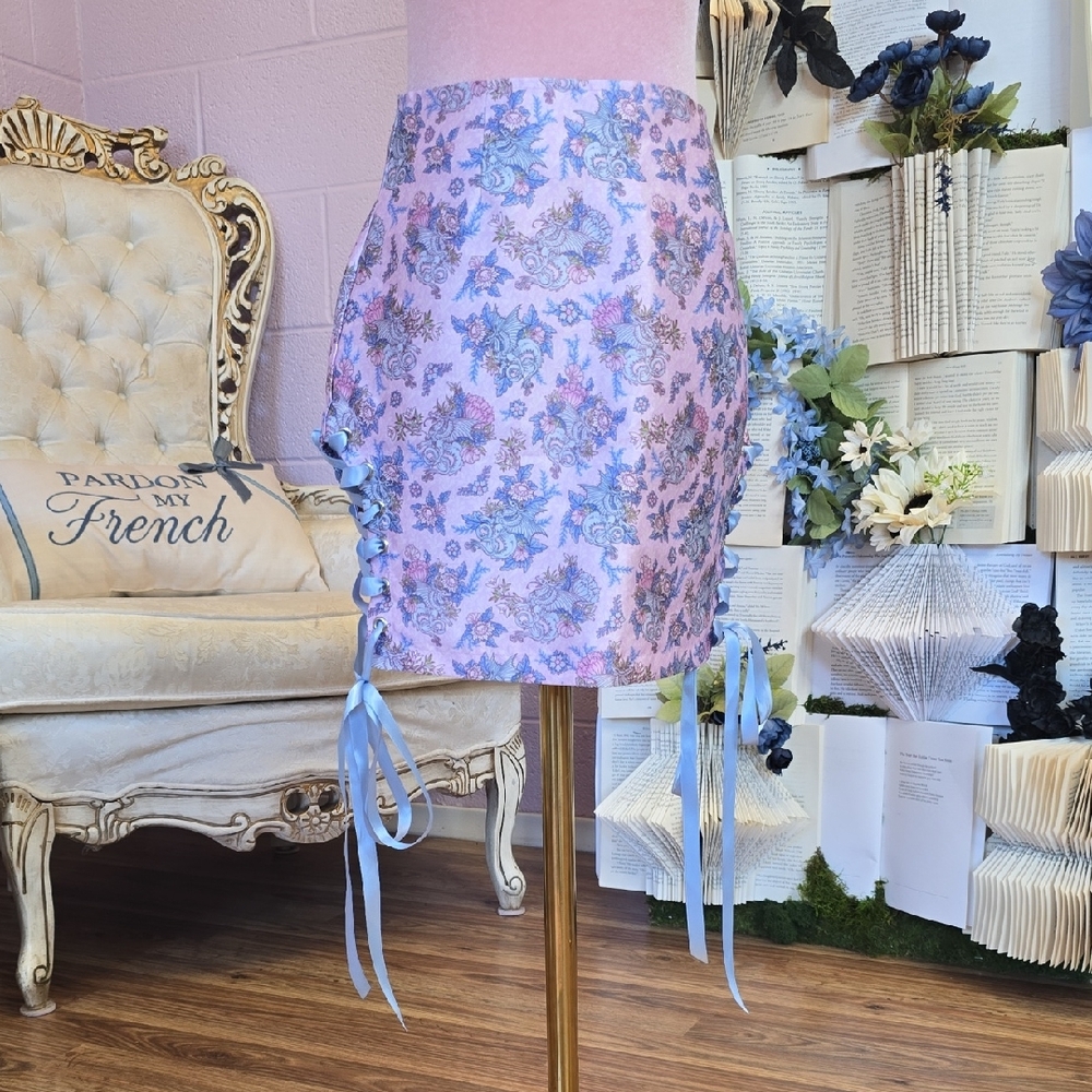 NWT SOLD OUT Sugar Thrillz by Dolls Kill Are We Human Dragon Print Mini Skirt XS